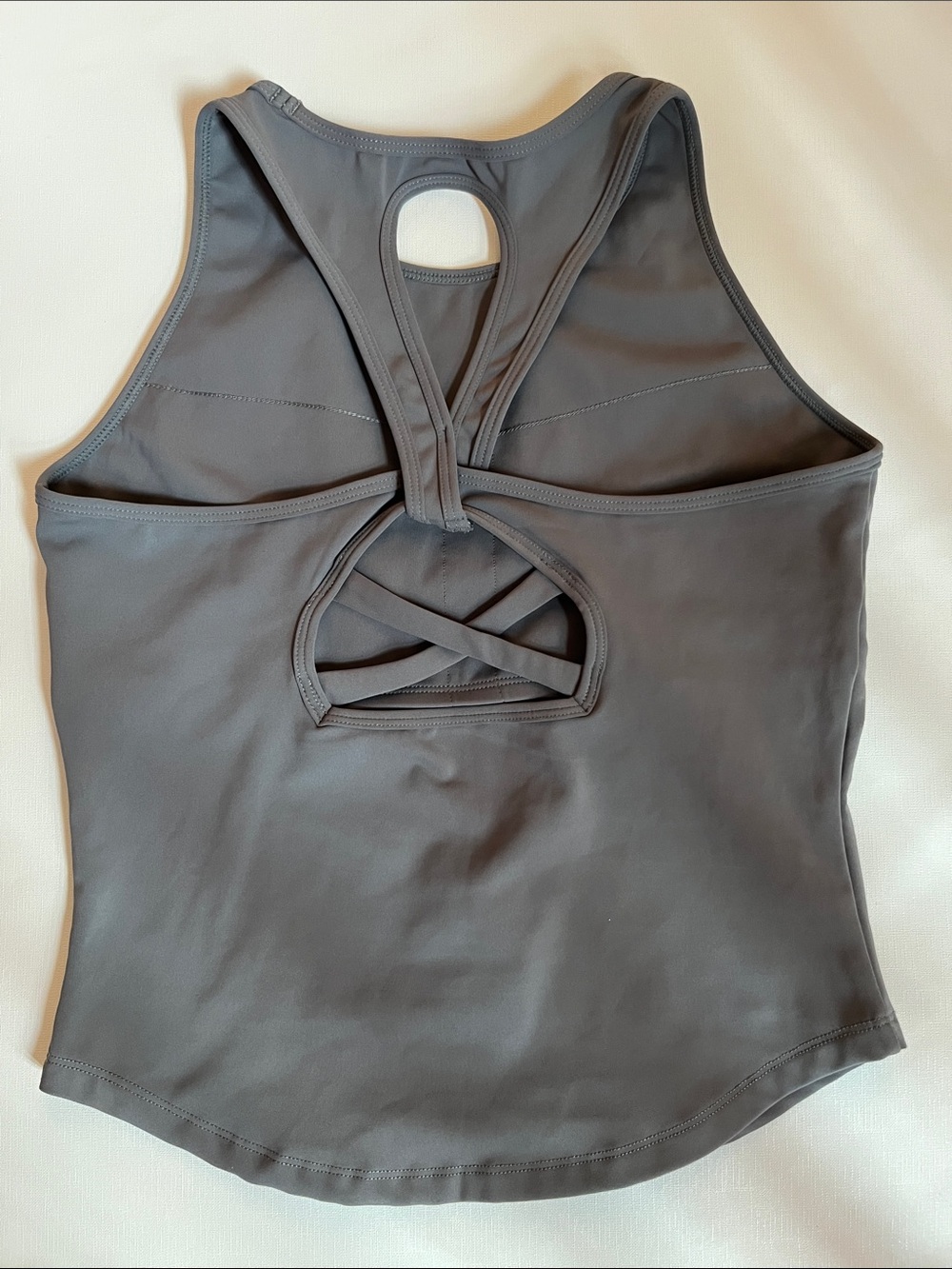 Women's Charcoal Gray Strappy Back Performance Tank Top